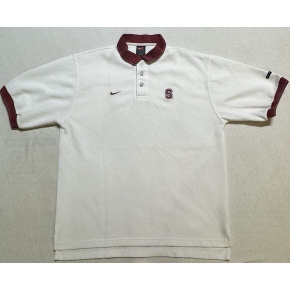 Y2K Nike Team Stanford Cardinal Team Issue Sideline Football Polo Golf Shirt L - Picture 1 of 9